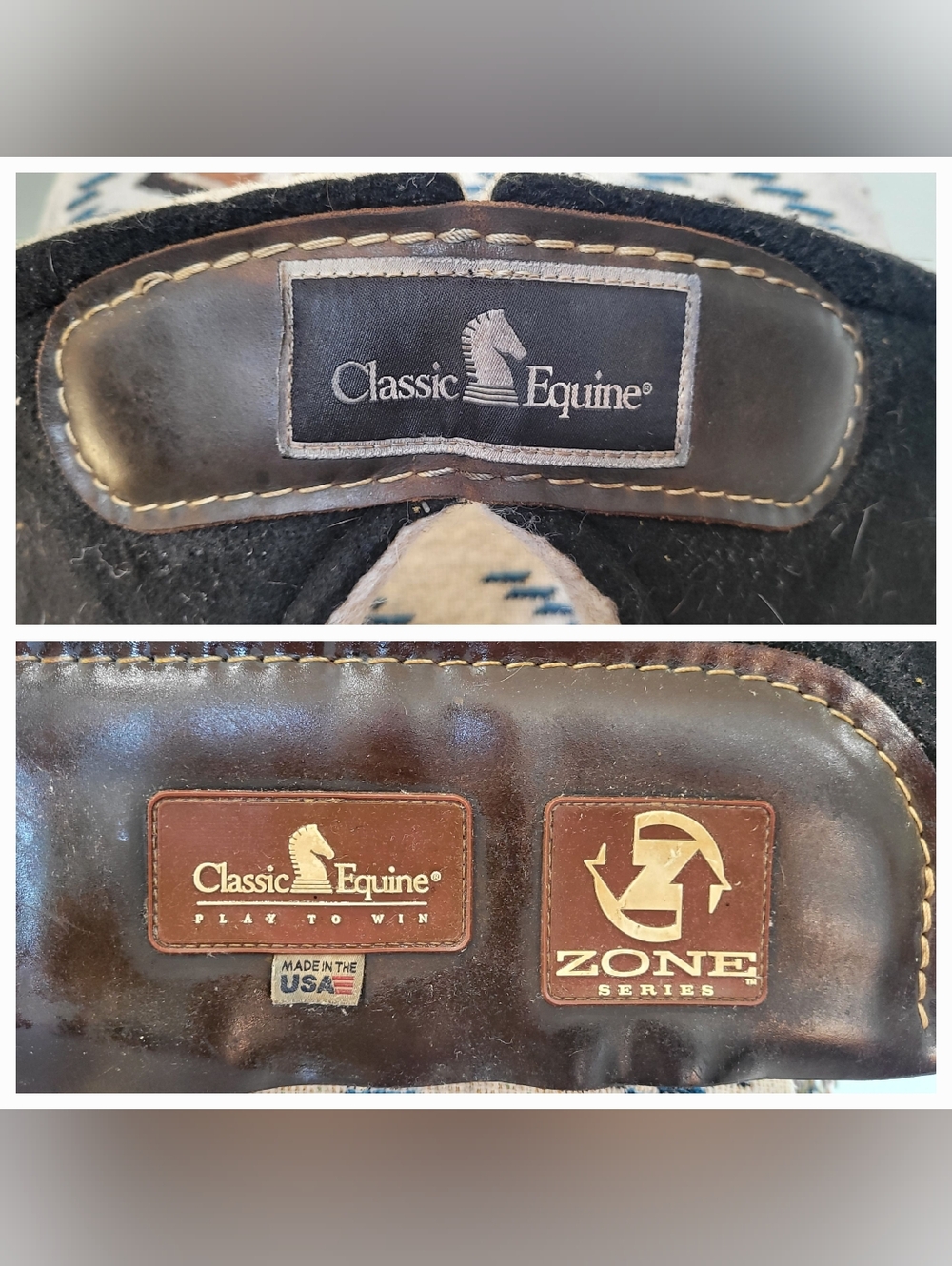 CLASSIC EQUINE Zone Series Brown Wool Western Saddle Pad, 28x30, 3/4" Thick - Picture 12 of 15